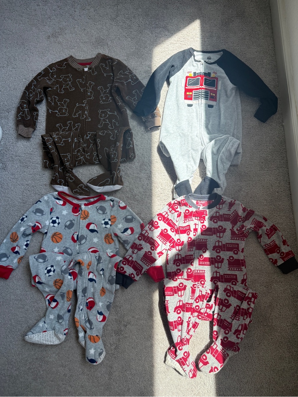 4 Fleece Footed Pajamas